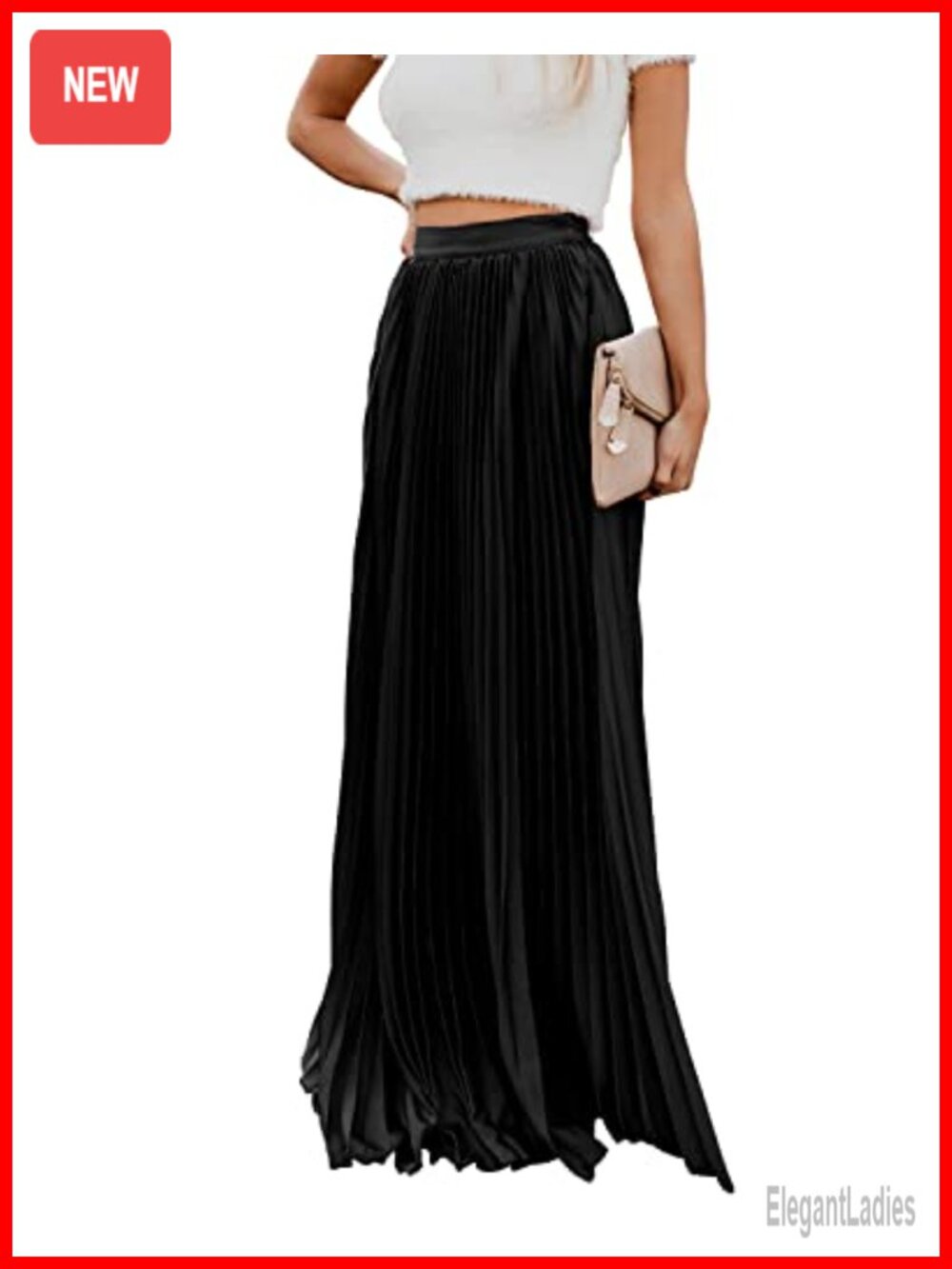 Elegant High Waisted Pleated Chiffon Maxi Skirt Lightweight Long